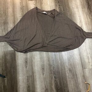 LOFT Charcoal Open Front Cardigan